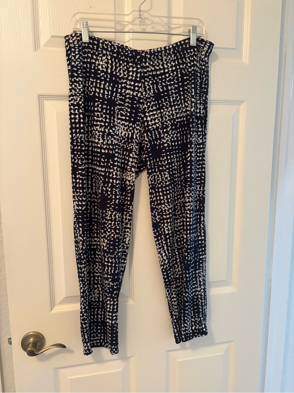 Clara Sun Woo Cropped Pant Navy & White Print— XL